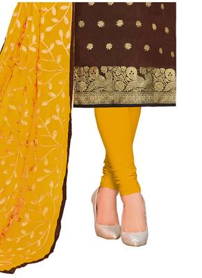 Brown jacquard banarasi silk salwar 3
