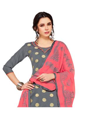 Grey jacquard banarasi silk salwar 2