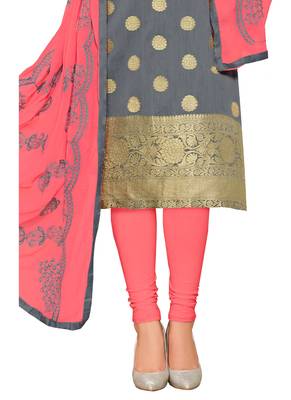 Grey jacquard banarasi silk salwar 3
