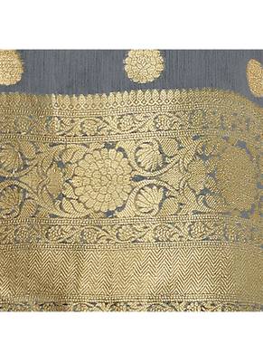 Grey jacquard banarasi silk salwar 4