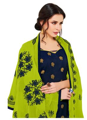 Dark-blue jacquard banarasi silk salwar 2