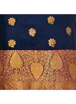 Dark-blue jacquard banarasi silk salwar 4