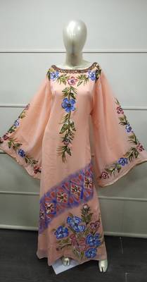 Royal Hand Paint Party Evening Dress Arabic Egypt Kaftan Maxi Gown Farasha 5718 1