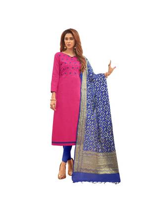 Pink embroidered cotton salwar 1