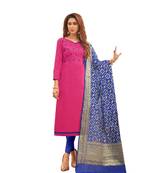 Pink embroidered cotton salwar