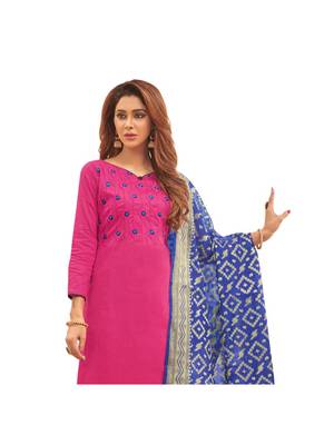 Pink embroidered cotton salwar 2