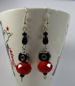 Red and Black Crystal Earrings