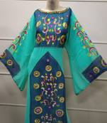 Royal Hand Paint Party Evening Dress Arabic Egypt Kaftan Maxi Gown Farasha 5916