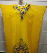 Royal Hand Paint Party Evening Dress Arabic Egypt Kaftan Maxi Gown Farasha 0422