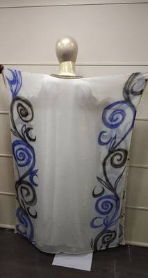Royal Hand Paint Party Evening Dress Arabic Egypt Kaftan Maxi Gown Farasha 0549 3
