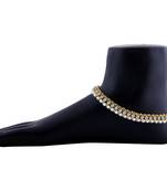 Gold plated White Diamond Anklet for Women And Girl