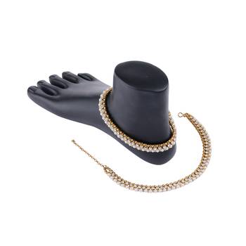 Gold plated White Diamond Anklet for Women And Girl 4