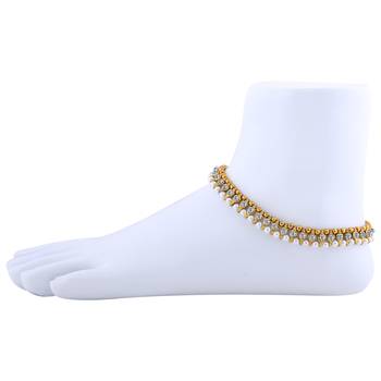 Gold plated White Diamond Anklet for Women And Girl 6