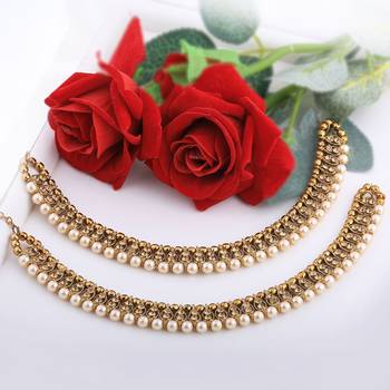 Antique Golden Kundan Anklet for Women And Girl 3