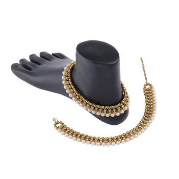 Antique Golden Kundan Anklet for Women And Girl 4