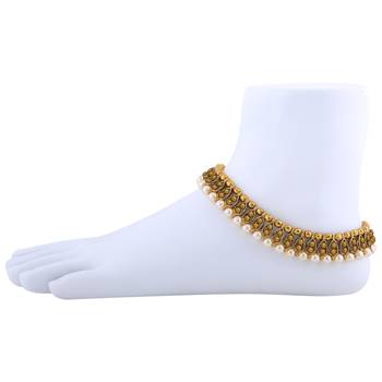 Antique Golden Kundan Anklet for Women And Girl 6