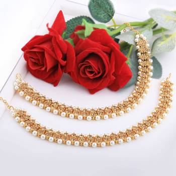 Gold plated Attractive Designer kundan Anklet for Women And Girl 3