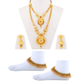 Designer Traditional Necklace With Anklet  Jewellery Set For Women Girls 2