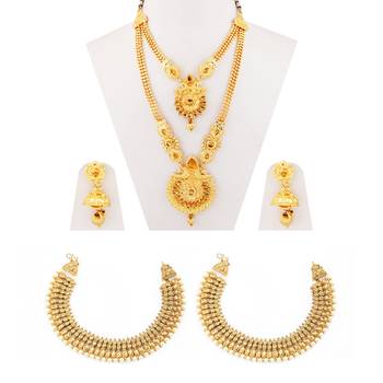 Designer Traditional Necklace With Anklet  Jewellery Set For Women Girls 3