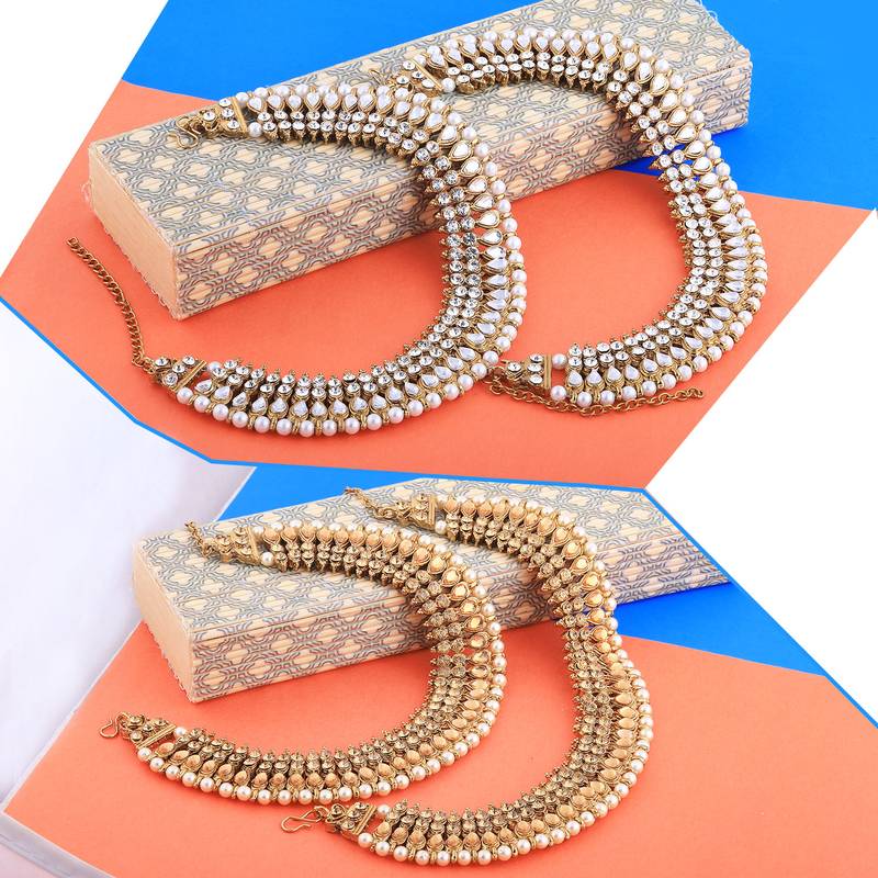 Designer Traditional Necklace With Anklet  Jewellery Set For Women Girls