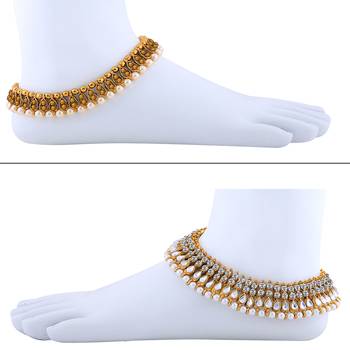 Designer Traditional Necklace With Anklet  Jewellery Set For Women Girls 3