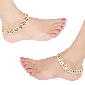 Designer Traditional Necklace With Anklet  Jewellery Set For Women Girls 2