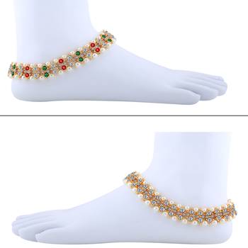 Designer Traditional Necklace With Anklet  Jewellery Set For Women Girls 3
