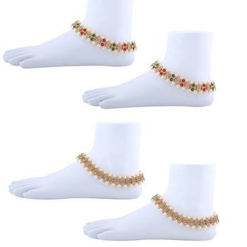 Designer Traditional Necklace With Anklet  Jewellery Set For Women Girls 4