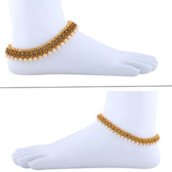 Designer Traditional Necklace With Anklet  Jewellery Set For Women Girls 3