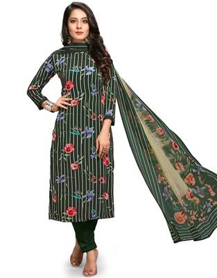 Green floral print crepe salwar 1