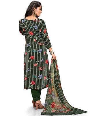 Green floral print crepe salwar 2