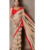   chiku embroidered georgette saree with blouse