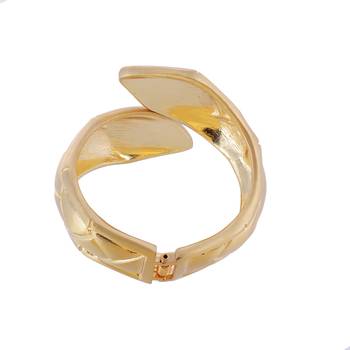 gold plated adjustable kundan ring with antique finish snake style kada available in combo deals. 3