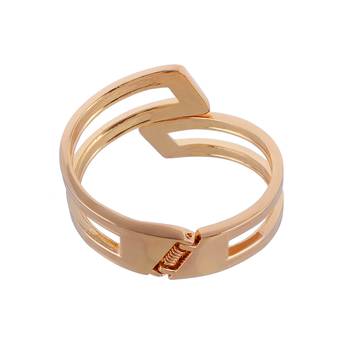 Big brass adjustable kundan ring with golden snake style modern kada available in jewellery combo deals 4