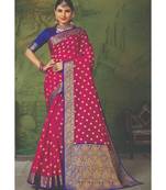 Sangam Prints Magenta Handloom Silk Woven Work Traditional Saree
