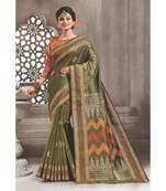 Sangam Prints Green Handloom Silk Woven Work Traditional Saree