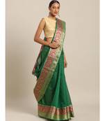Sangam Prints Green Handloom Silk Thread Work Traditional Saree