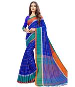 Sangam Prints Blue Cotton Silk Woven Work Traditional Saree