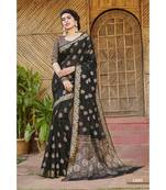 Sangam Prints Black Handloom Silk Woven Work Traditional Saree