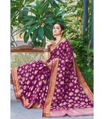 Sangam Prints Magenta Handloom Silk Woven Work Traditional Saree