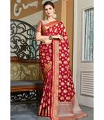 Sangam Prints Maroon Handloom Silk Woven Work Traditional Saree