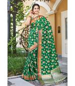 Sangam Prints Green Handloom Silk Woven Work Traditional Saree