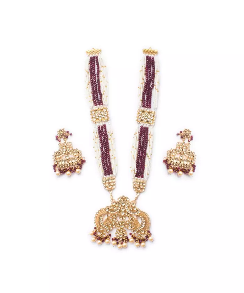KUNDAN  LONG PENDANT SET