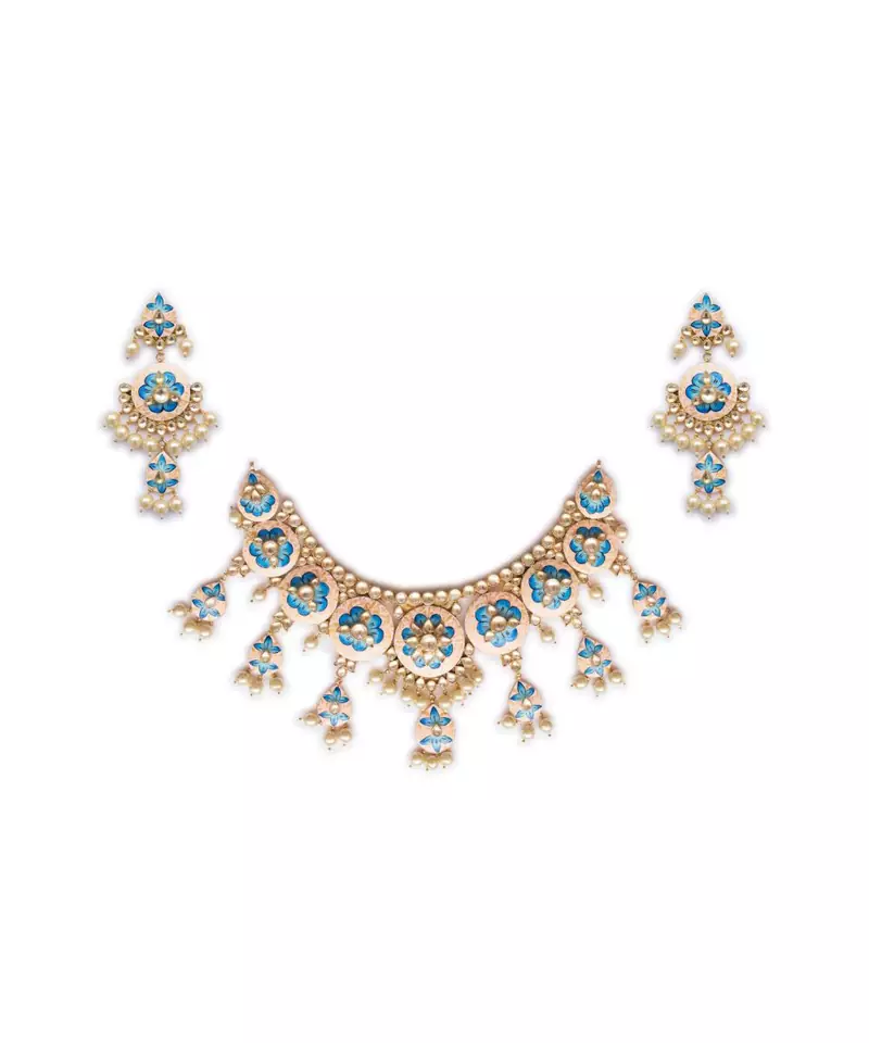 KUNDAN MEENAKARI NECKLACE