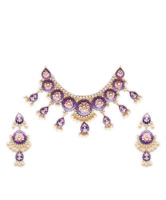 Navy Blue Meenakari Necklace Set 1