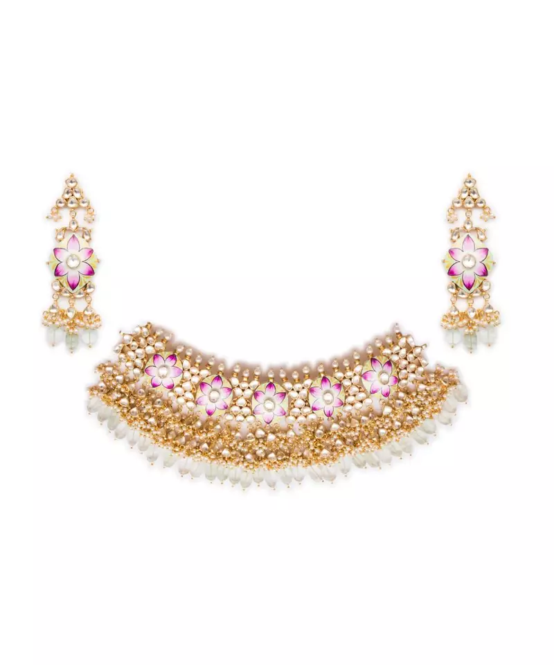 KUNDAN MEENAKARI NECKLACE