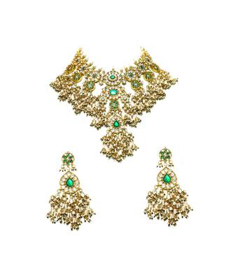 Kundan Green Bridal Set With Earrings 1