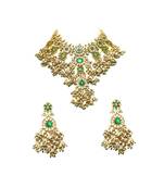Kundan Green Bridal Set With Earrings