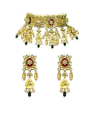 Kundan Red Choker With Earrings 1