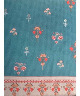 Turquoise Green Printed Pashmina Kurta With Contemporary Shawl And Lower 4